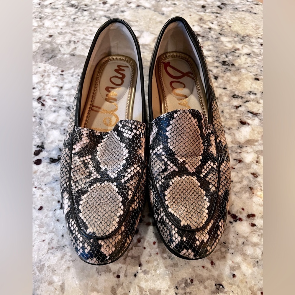 Sam‎ Edelman Leon Snake Python Slip On Leather Loafers Size 8.5